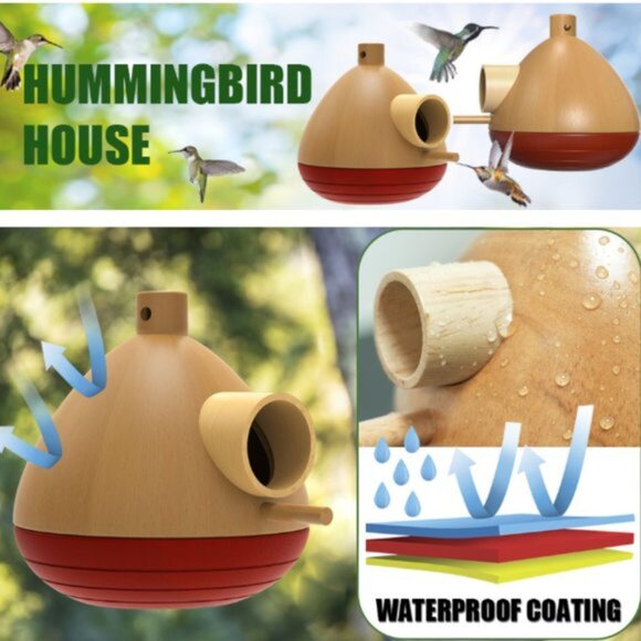 2 pk - Hummingbird Houses - Wooden Birdhouses for Outside - Picture 9 of 9